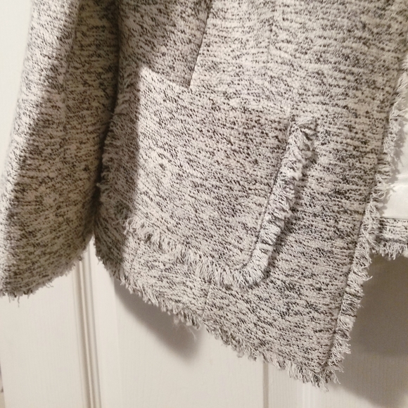 Anne Klein Preppy 90s stylw White Boucle 3/4 Sleeve Suit Jacket - Picture 4 of 6